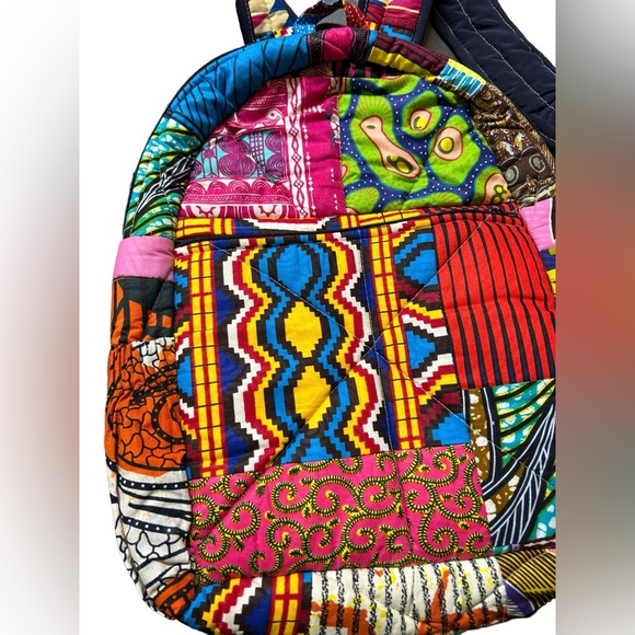 New hippie pattern quilted full size backpack bright color paisley floral - Picture 2 of 4